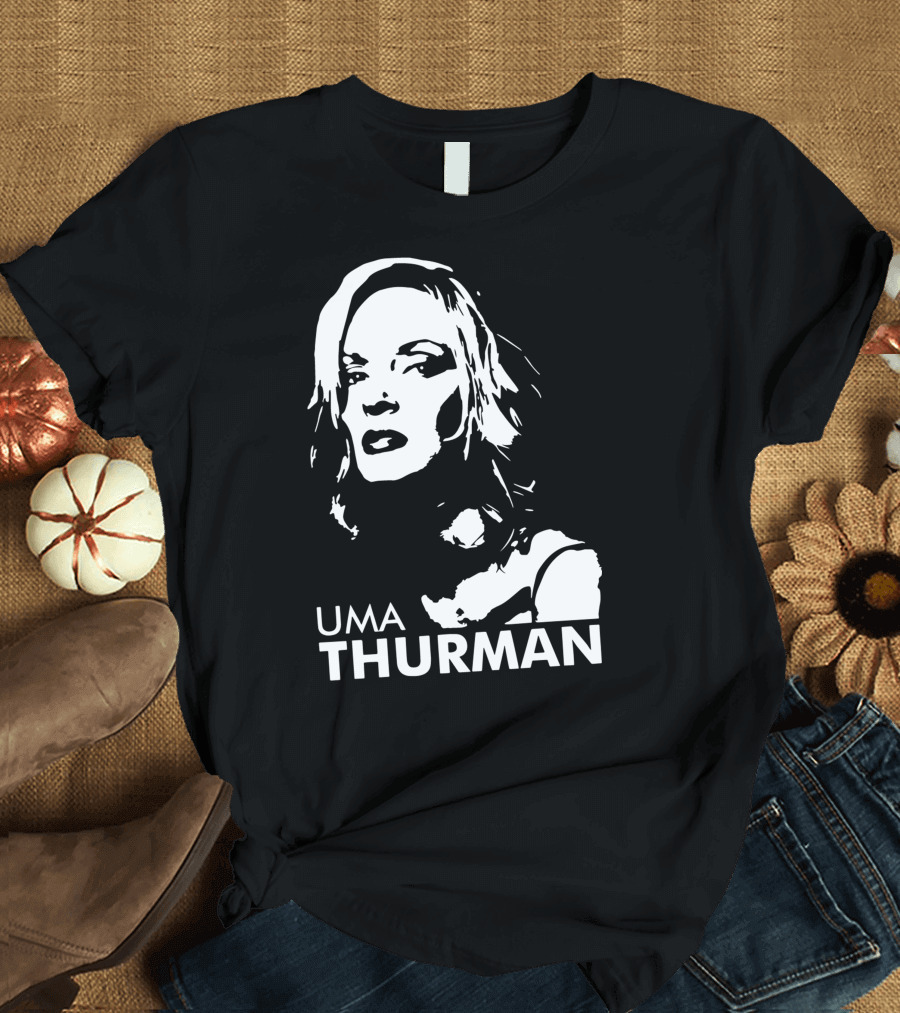 UMA THURMAN Pop Culture Icon Stencil T-Shirt