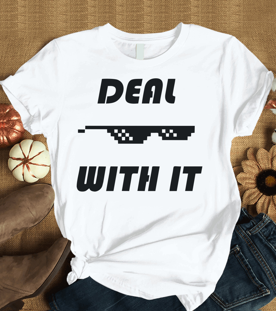 Deal With It Pixelated Sunglasses T-Shirt
