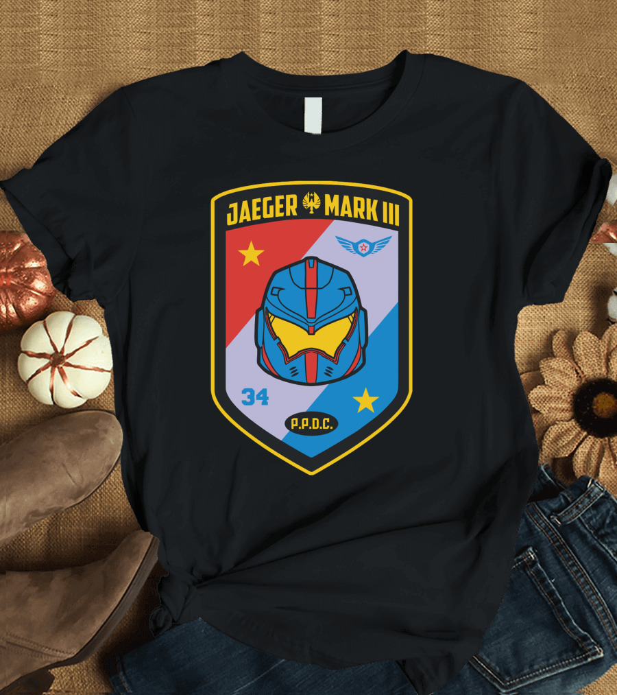 Jaeger Mark III PPDC Helmet Emblem Badge Star 34 T-Shirt