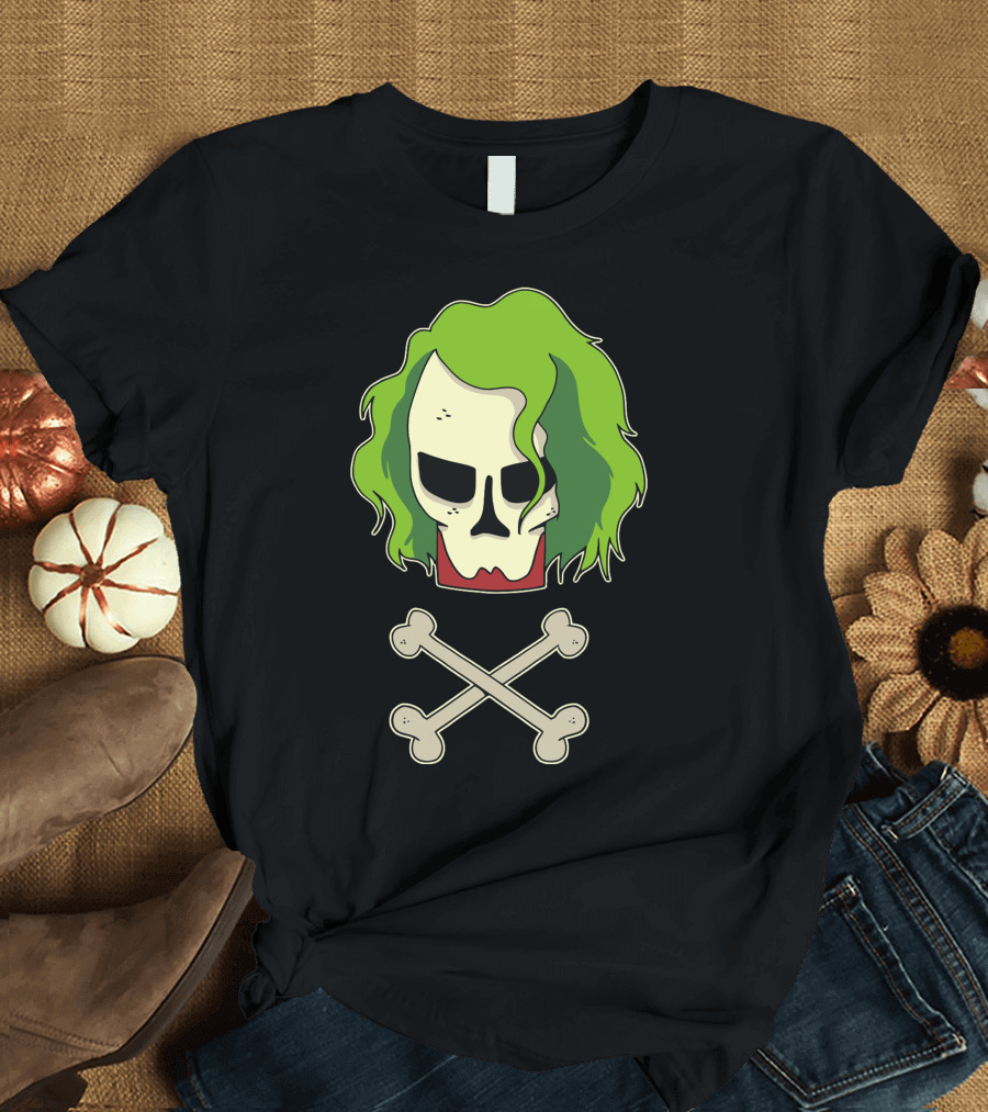Joker Skull Crossbones Green Hair T-Shirt