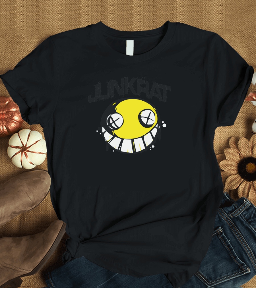 Junkrat Smiling Yellow Face Crossed Eyes T-Shirt