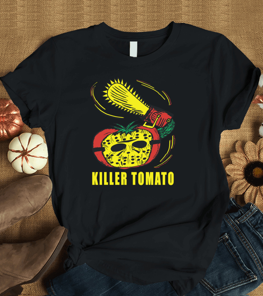 Killer Tomato Jason Mask Chainsaw T-Shirt