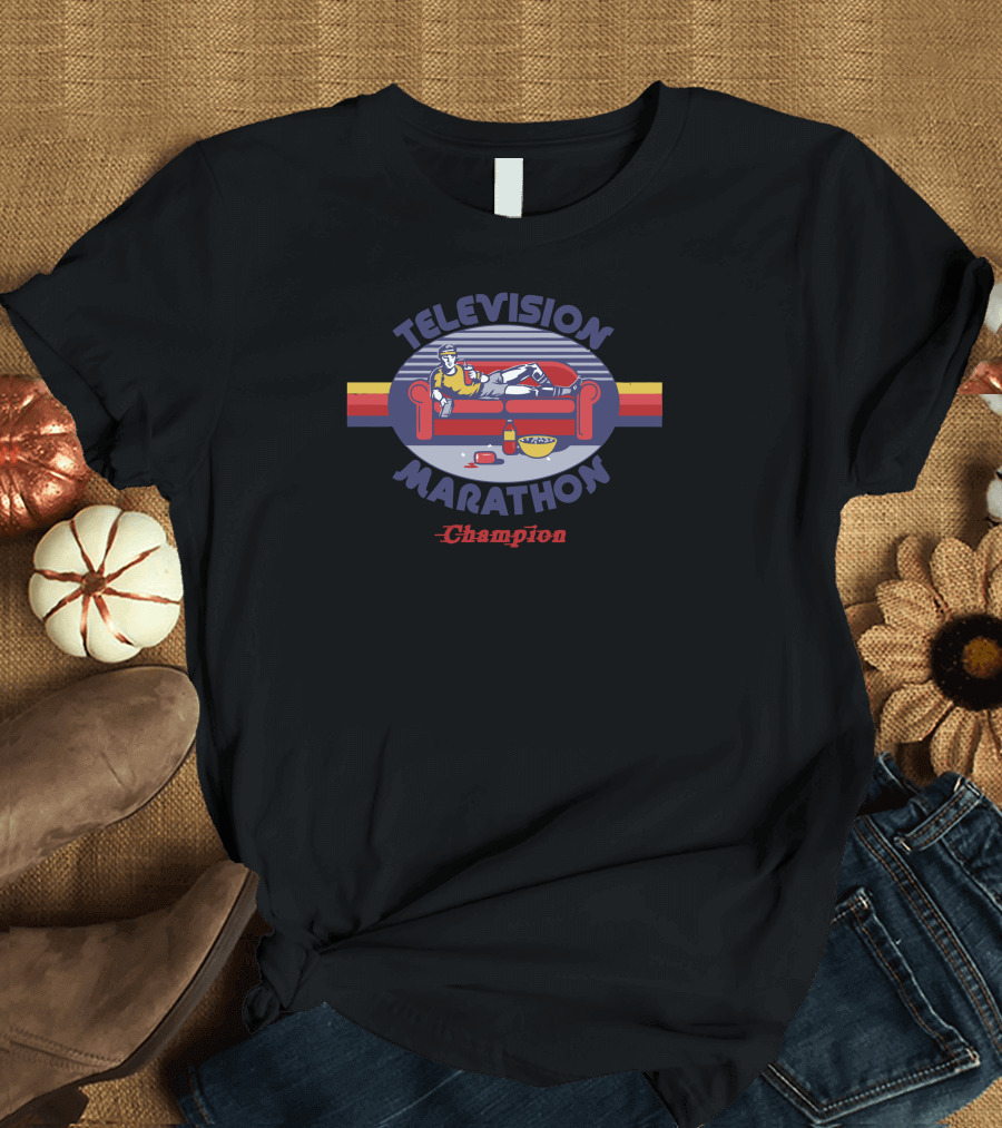 Television Marathon Champion Couch Potato T-Shirt