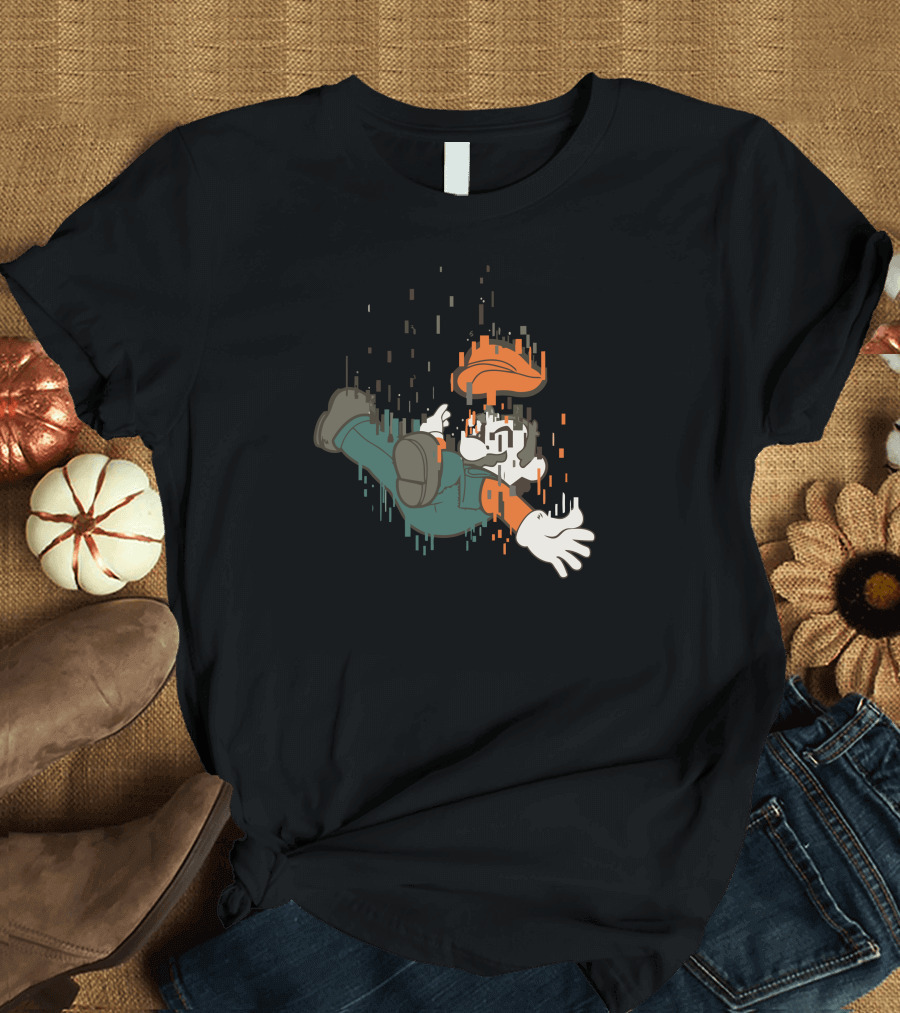 The Falling Italian Glitch Retro Pixelated T-Shirt