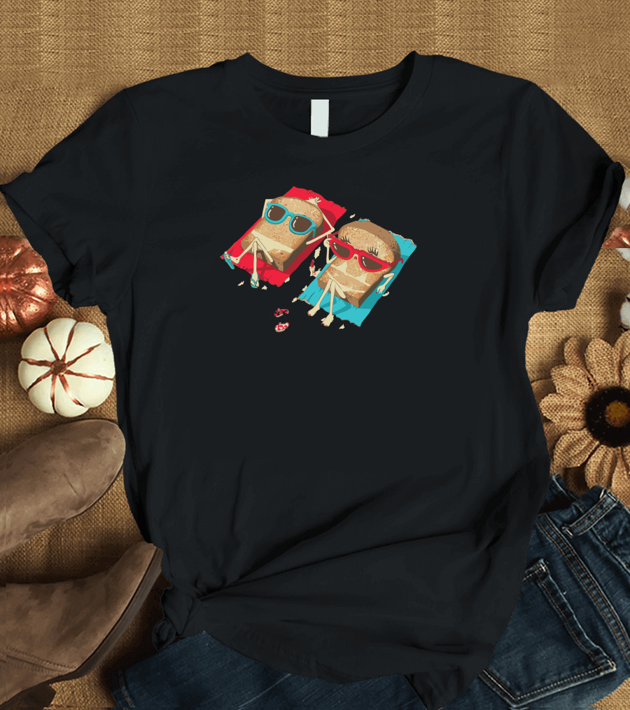 Toast Summer Relaxation Sunglasses Vacation Duo T-Shirt