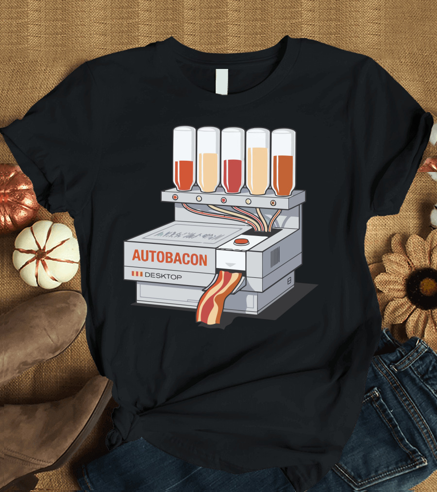Autobacon Desktop Bacon-Making Machine with Colorful Tubes T-Shirt