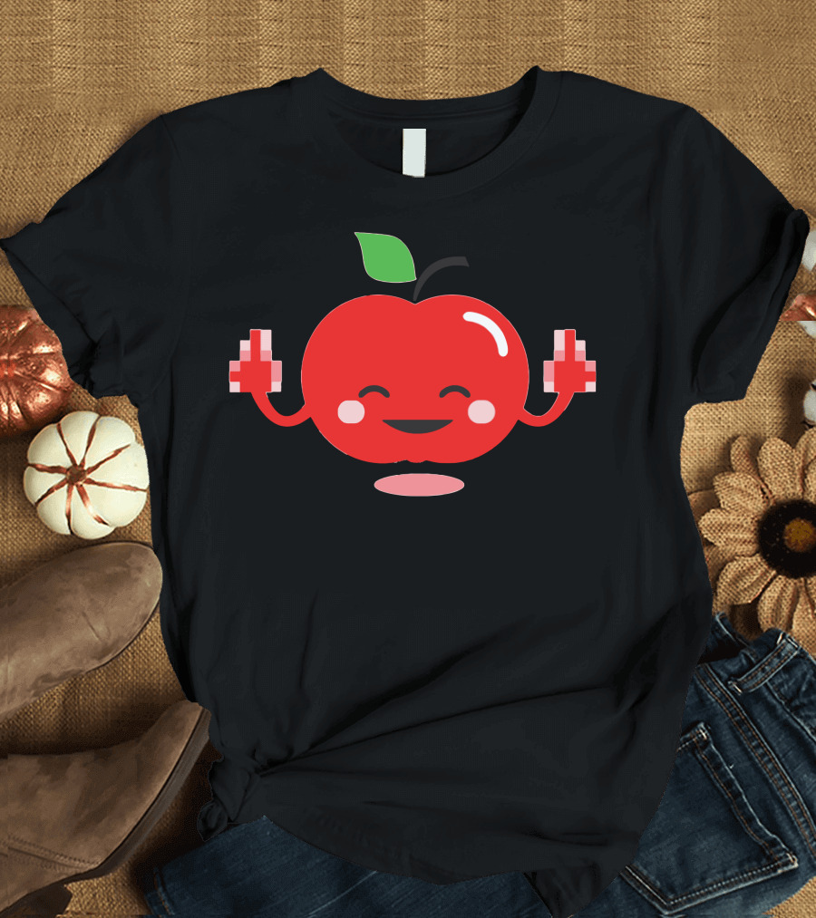 Bad Apple Cheeky Cartoon Emoji T-Shirt