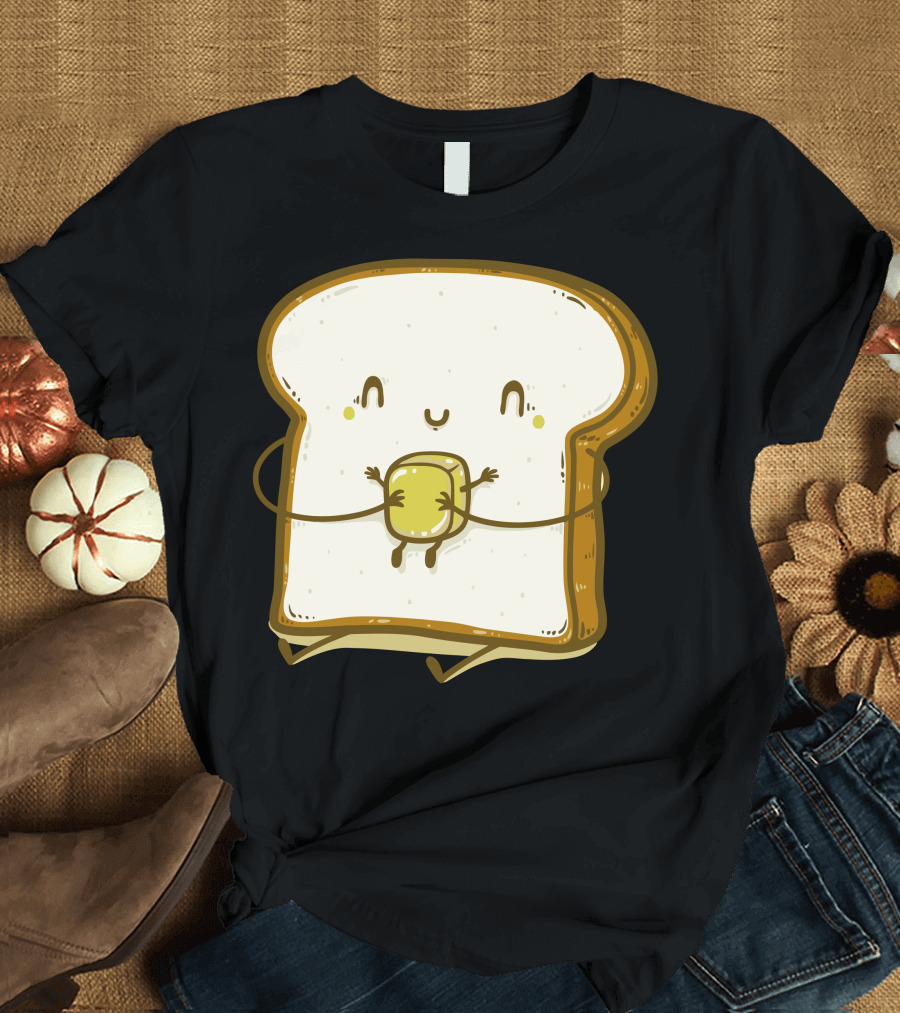 Bread and Butter Cute Cartoon Hug T-Shirt