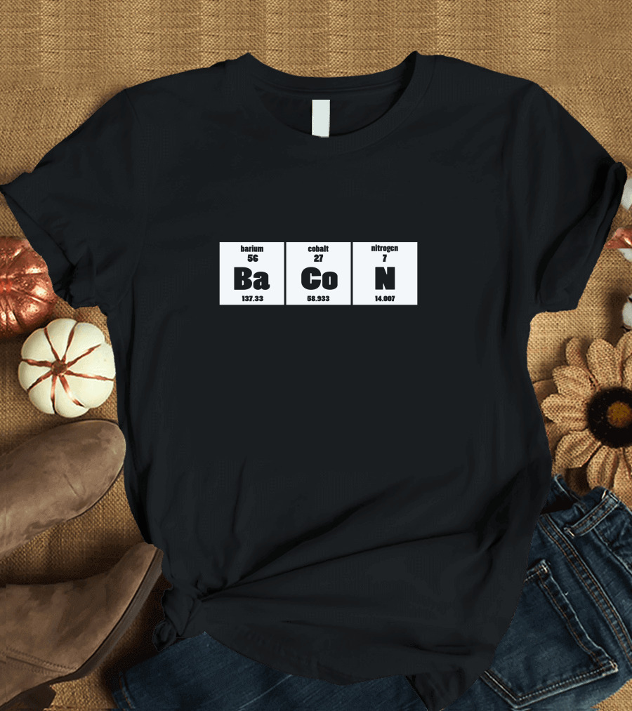 Barium Cobalt Nitrogen BaCoN Elements Science Joke T-Shirt