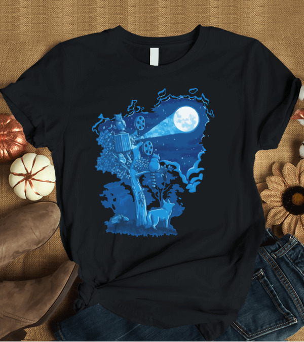 T-Shirt: Night Sky Projector Forest Creatures Enchanted Moonlit Scene T-Shirt Night Sky Projector Forest Creatures Enchanted Moonlit Scene T-Shirt