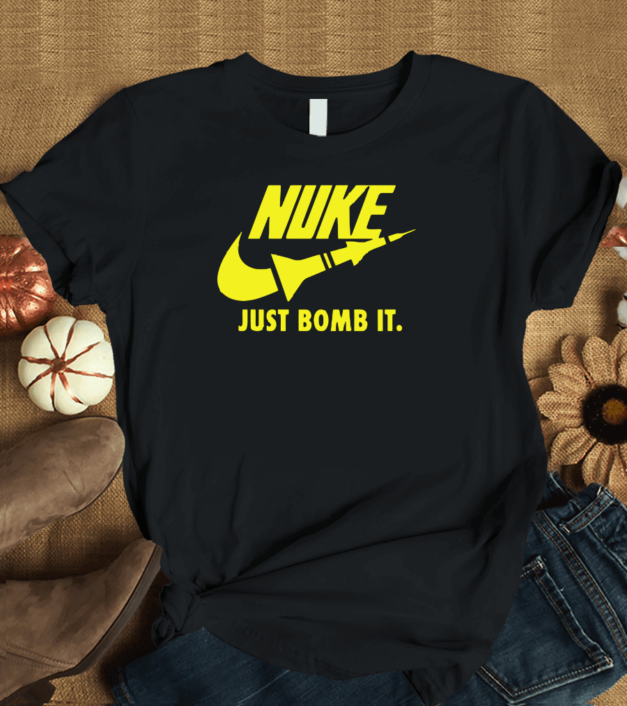 NUKE JUST BOMB IT Yellow Rocket T-Shirt