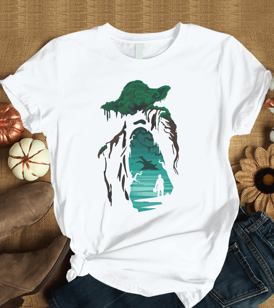 Our Last Hope Jedi Silhouette Island Scene T-Shirt