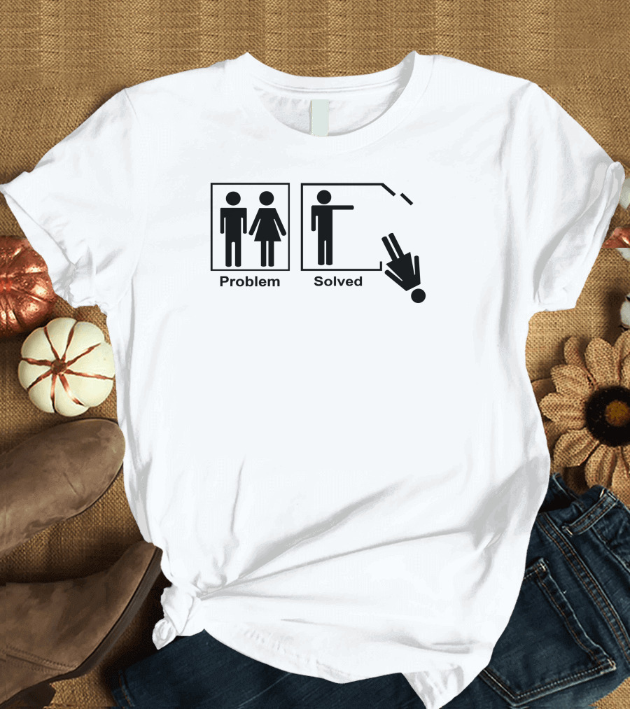 Problem Solved Funny Marriage Humor Iconic Beer Reference Witty T-Shirt