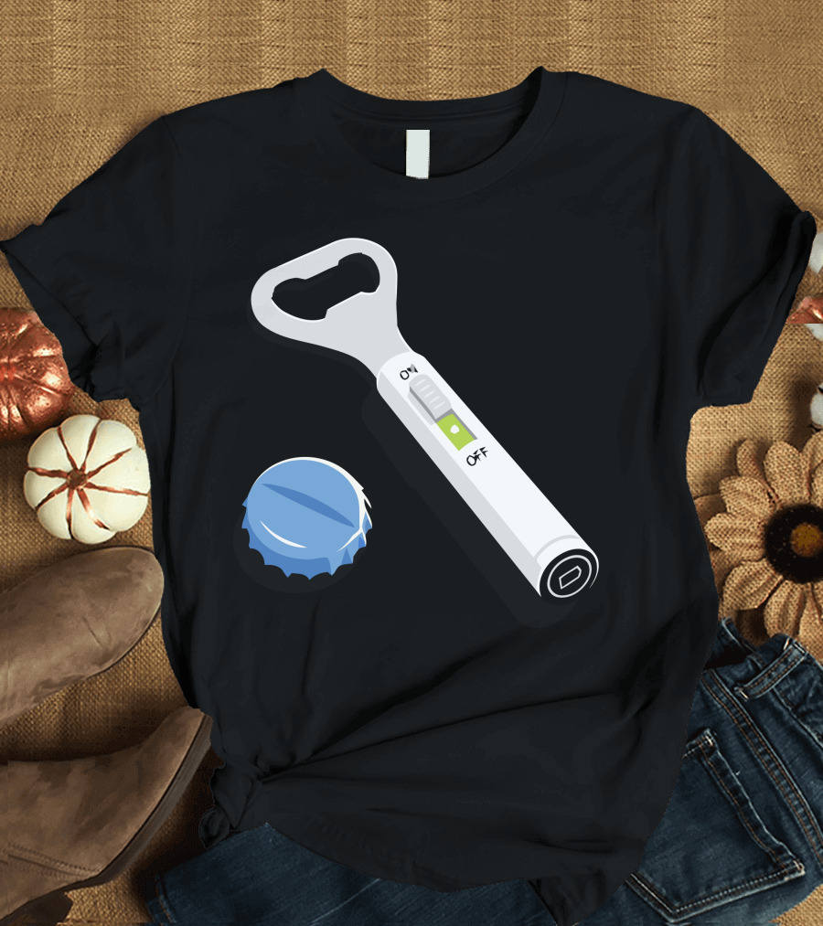 Automatic Opener On Off Blue Cap T-Shirt