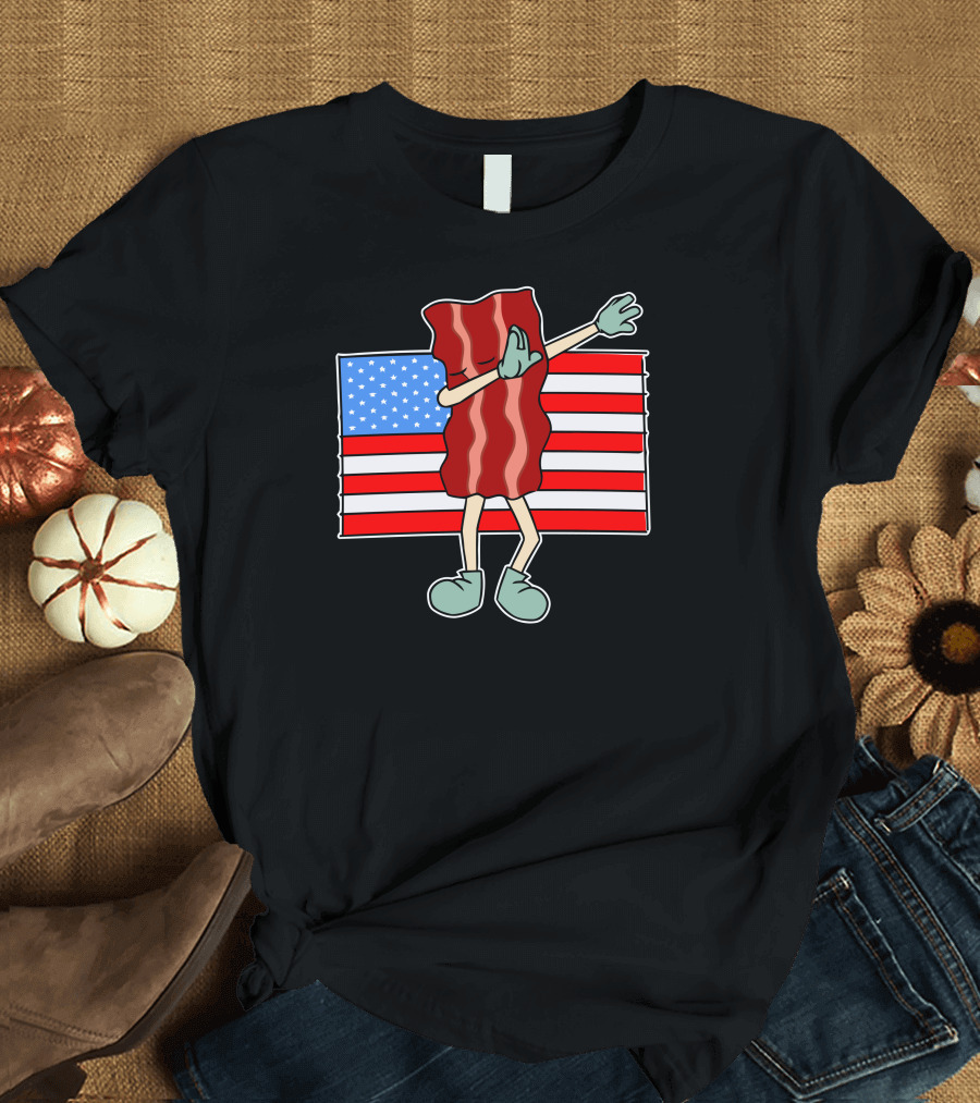 Bacon Dab American Flag T-Shirt