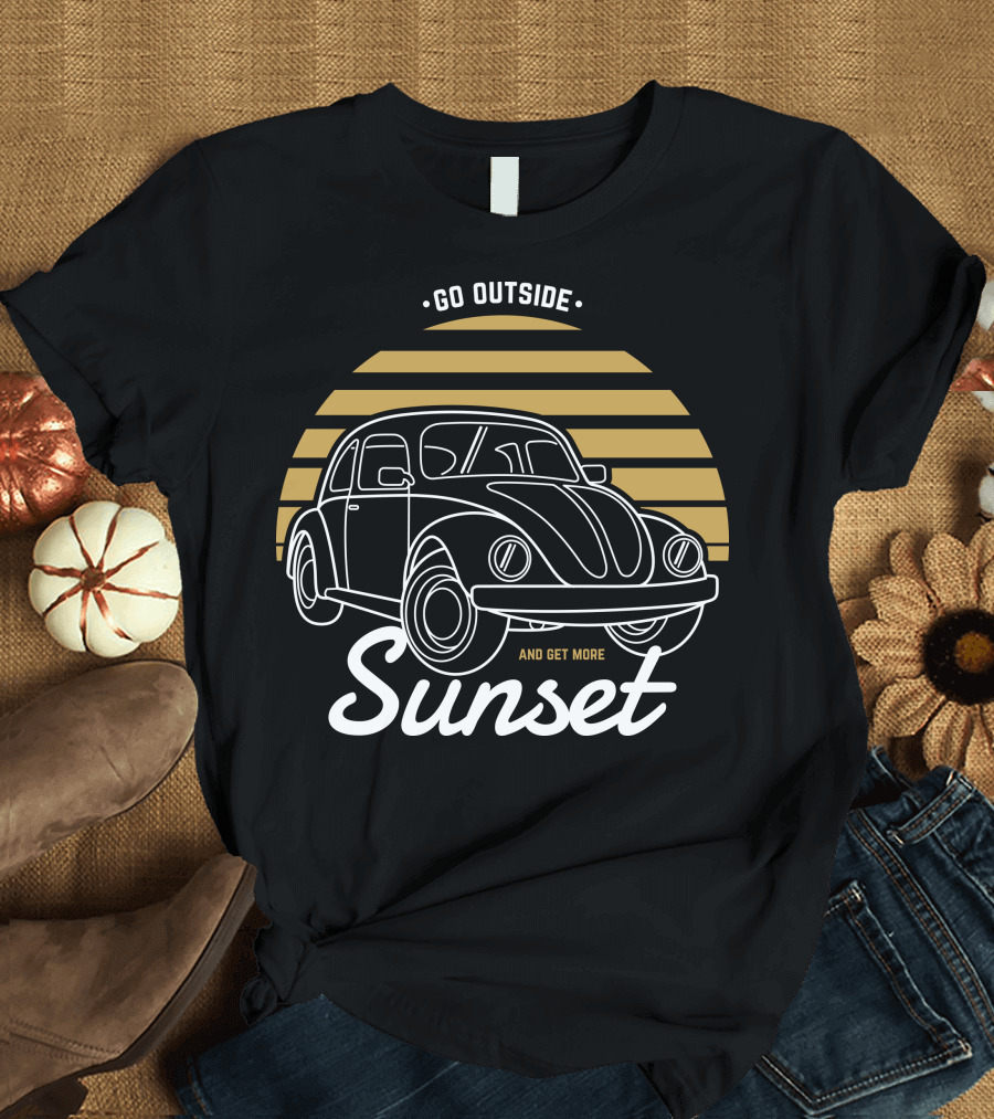 Go Outside And Get More Sunset With Classic Car T-Shirt