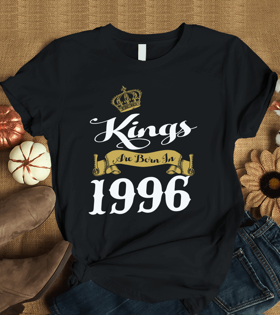 Kings Are Born In 1996 Crown Banner T-Shirt