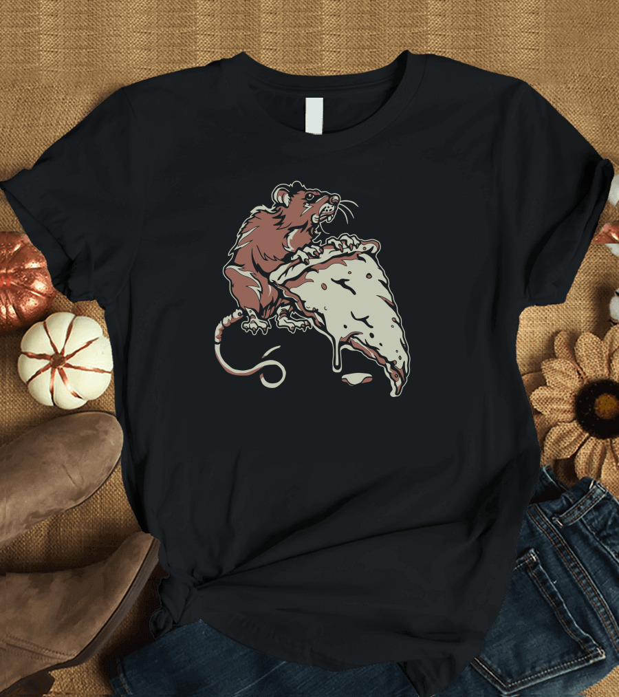 Pizza Rat Eating Cheese Slice T-Shirt