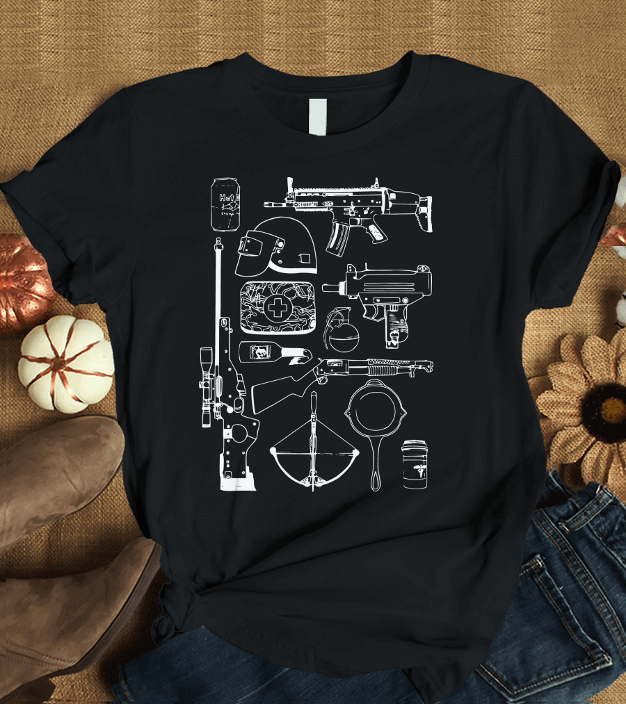 Playerunknown Battlegrounds Equipment and Weapons Collection T-Shirt