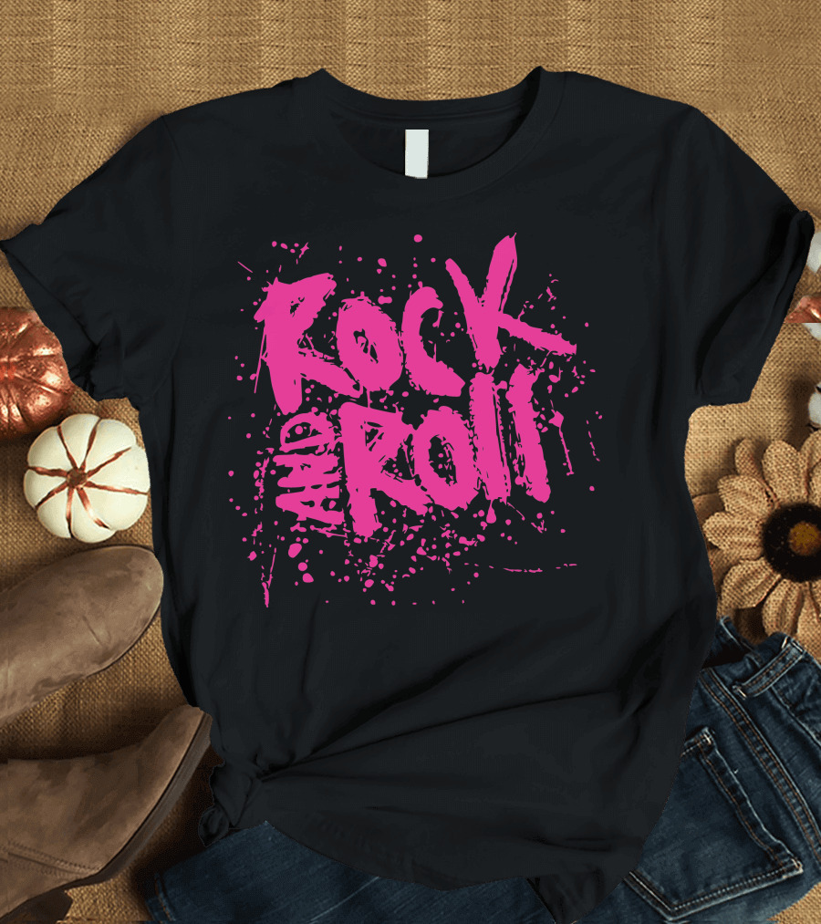 Rock and Roll Splatter Pink T-Shirt