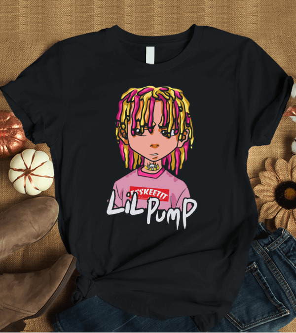 T-Shirt: Lil Pump Eskeetit Pop Art Style with Bright Dreadlocks and Pink Aesthetic T-Shirt Lil Pump Eskeetit Pop Art Style with Bright Dreadlocks and Pink Aesthetic T-Shirt