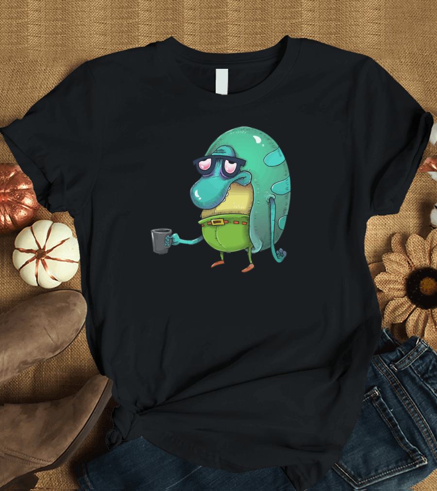 Philbert Before Coffee Cartoon Character with Coffee Cup T-Shirt