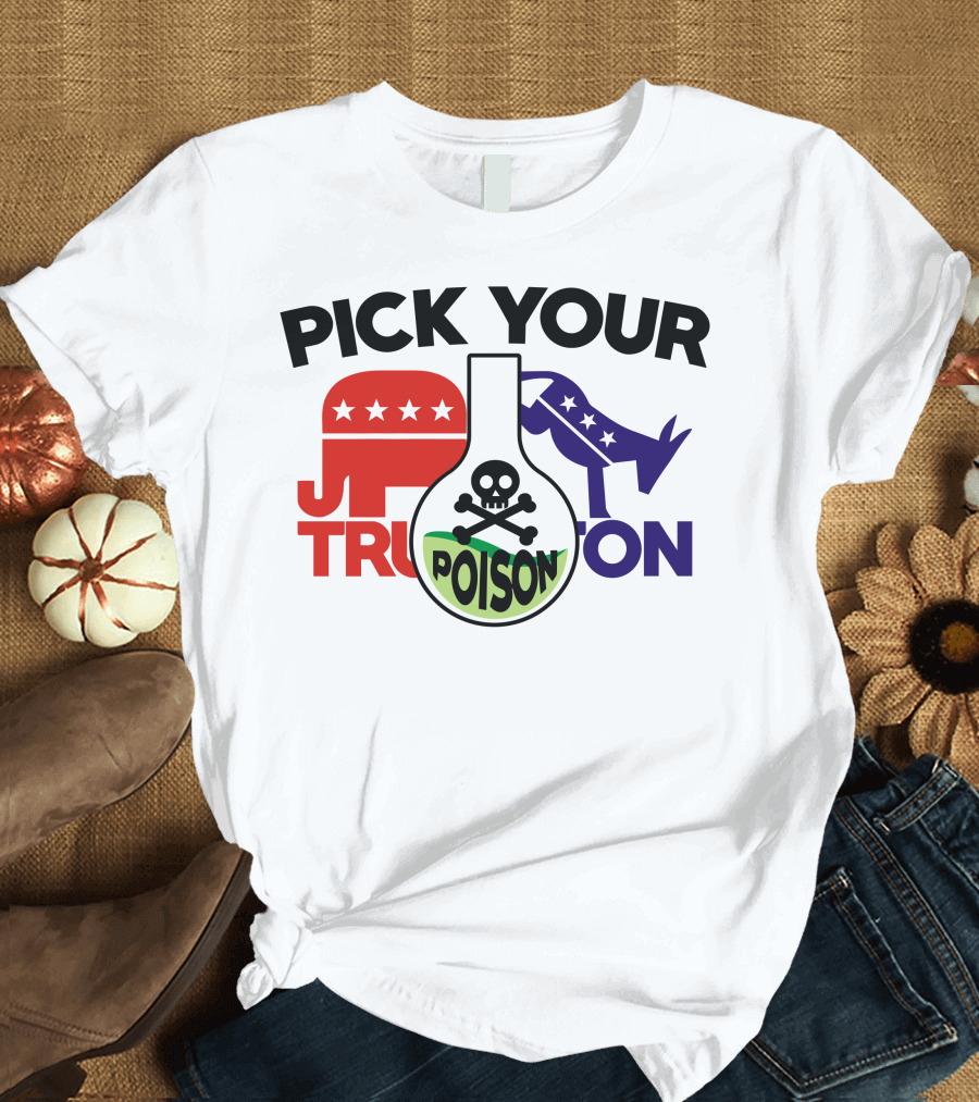 Pick Your Poison Elephant Donkey Skull Flask T-Shirt