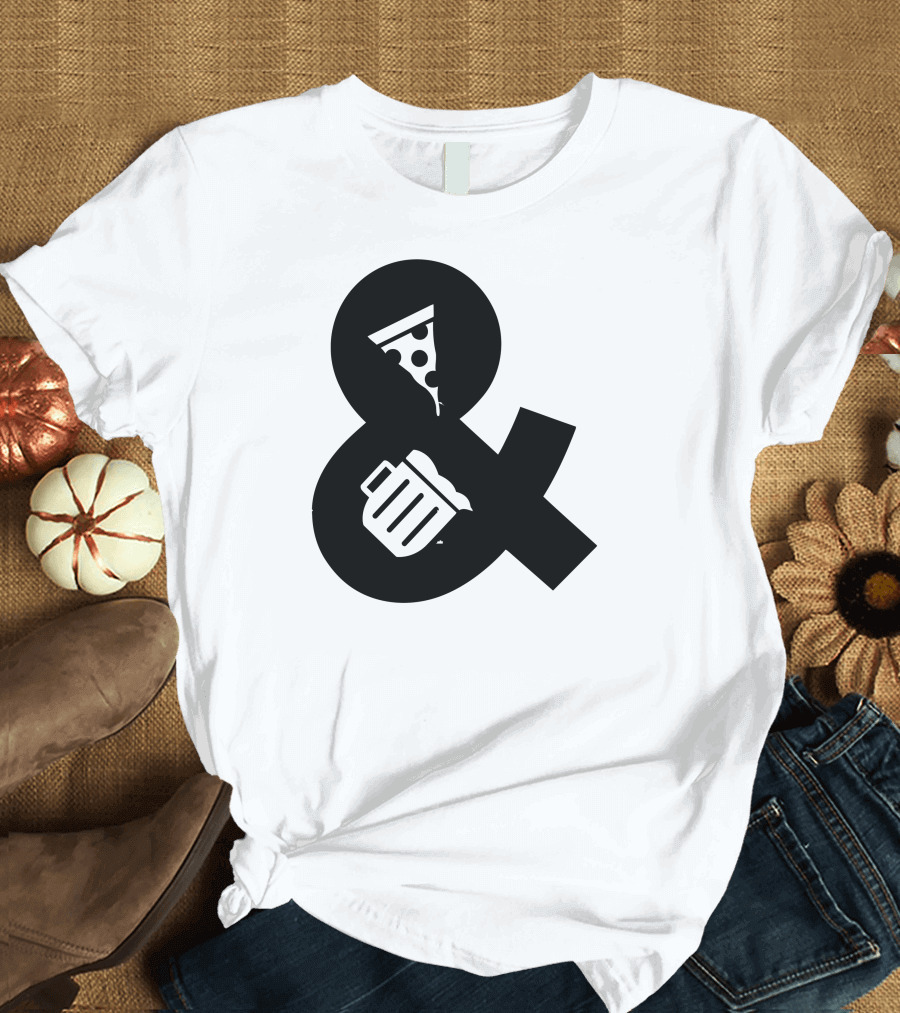 Pizza and Beer Combination Ampersand with Slice and Mug T-Shirt