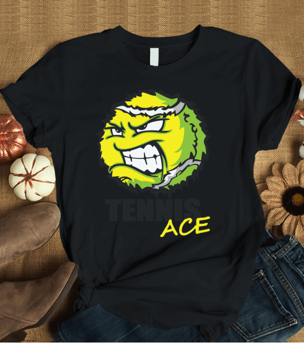 T-Shirt: Tennis Ace Pro Ball Fierce Expression T-Shirt Tennis Ace Pro Ball Fierce Expression T-Shirt