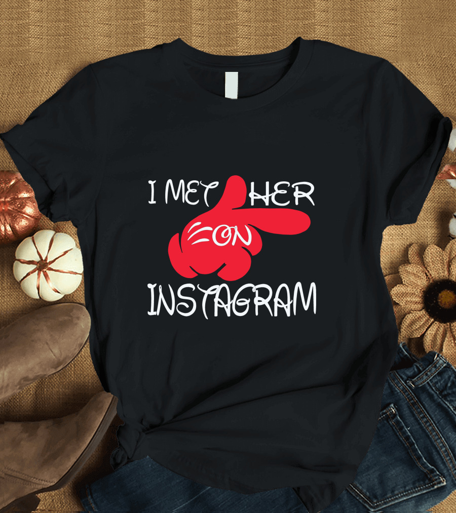I Met Her On Instagram Pointing Hand T-Shirt
