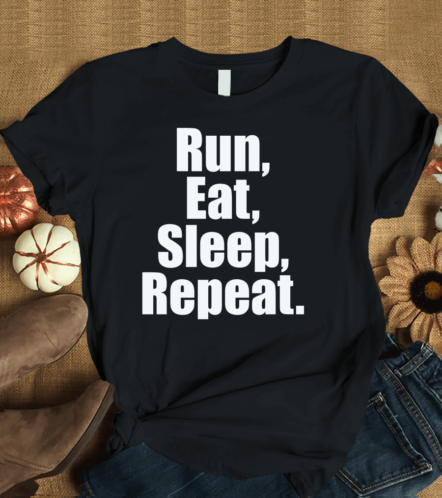 Run Eat Sleep Repeat Motivational Lifestyle Cycle T-Shirt