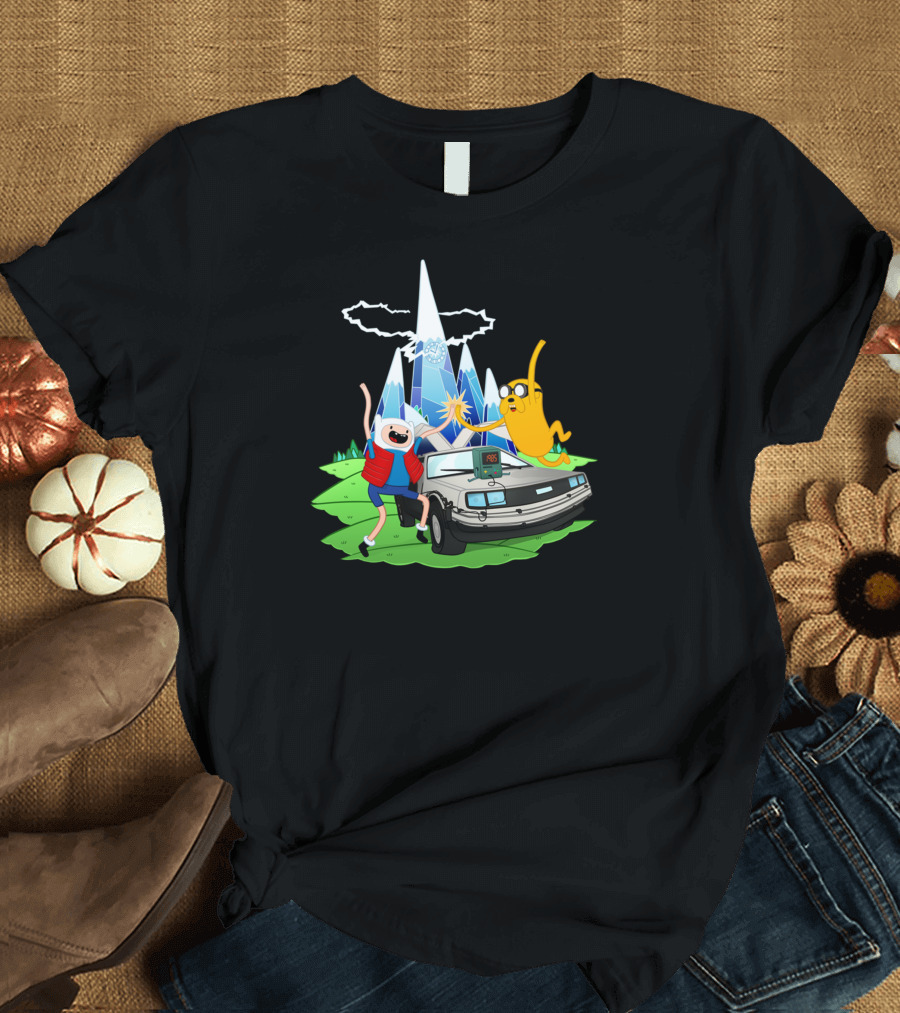 Adventure Time DeLorean Trip with Finn and Jake T-Shirt