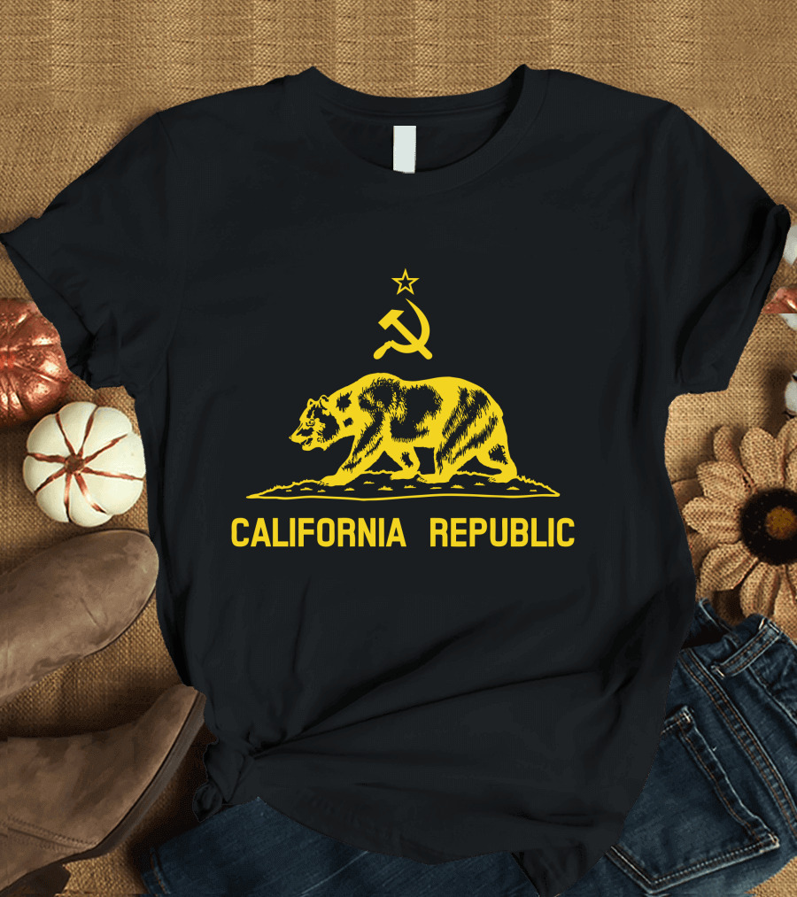 California Republic Soviet Hammer and Sickle Bear T-Shirt
