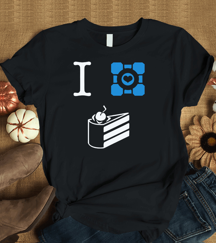 I Love Companion Cube Cake Is A Lie T-Shirt
