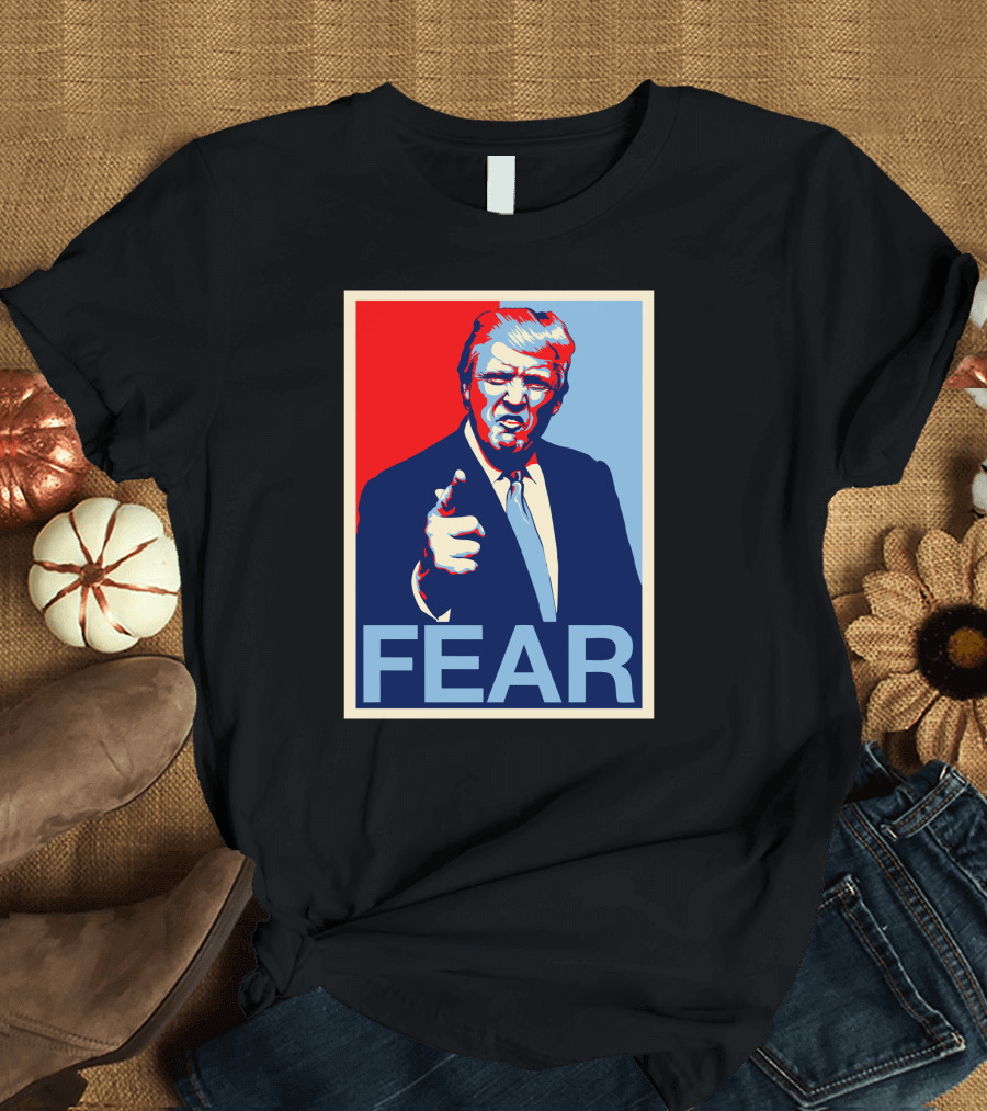 Fear Hope Poster Style Red Blue T-Shirt