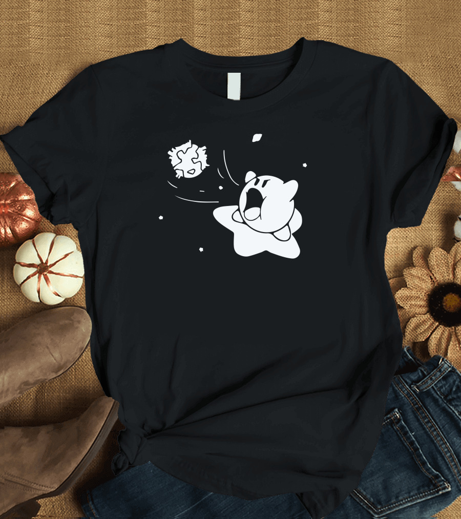 Kirby Gamer Geek SNES Star Power Reaction T-Shirt