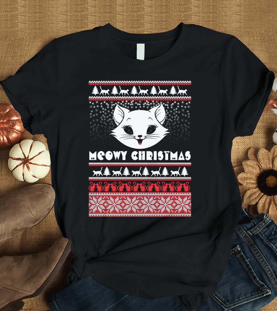 Meowy Christmas Cat Winter T-Shirt