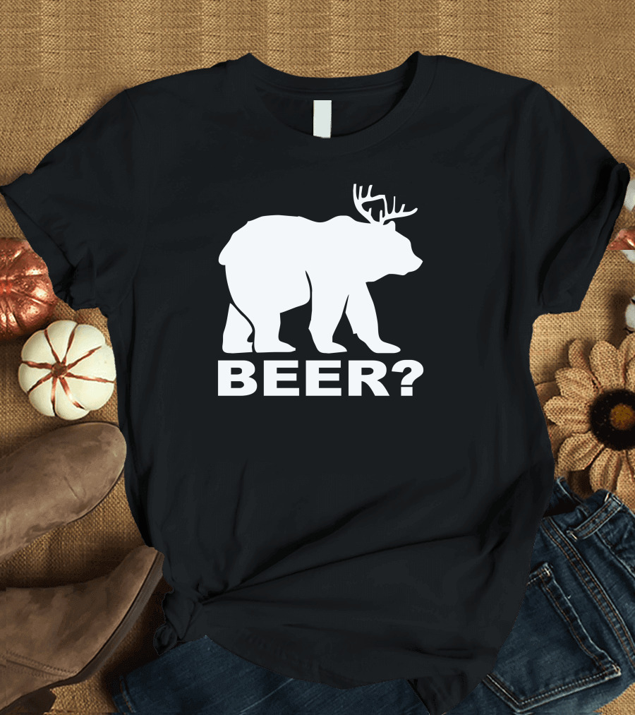 New Bear Deer Beer Question Mark T-Shirt