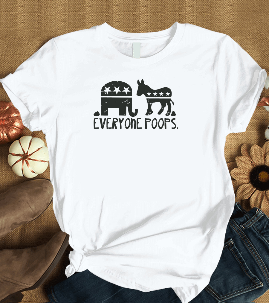 Everyone Poops Elephant and Donkey Political T-Shirt