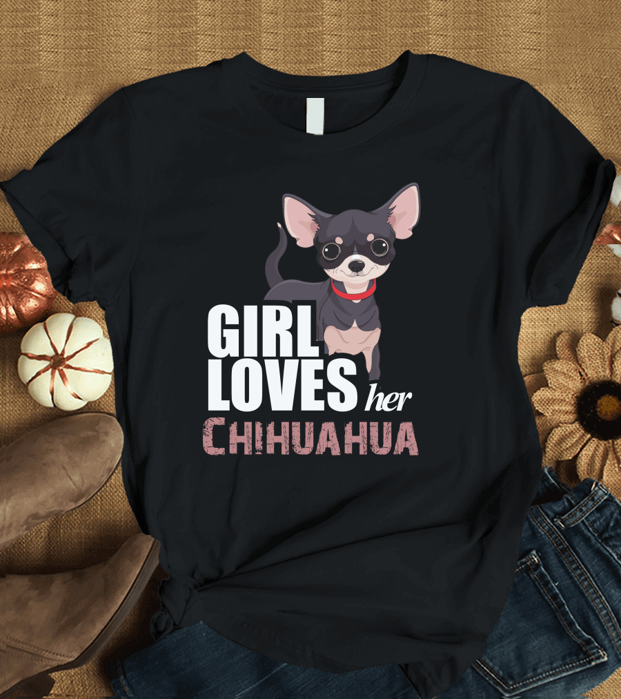 This Girl Loves Her Chihuahua Cute Cartoon Dog T-Shirt
