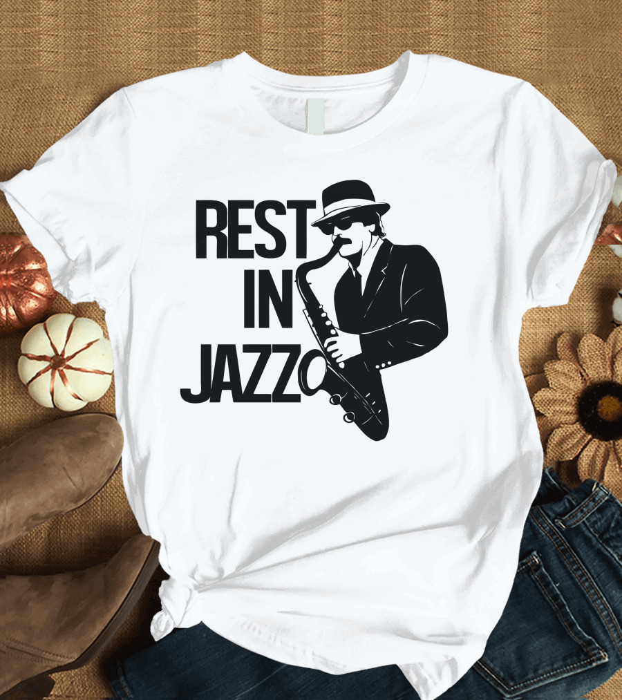 REST IN JAZZ DUKE SILVER SAXOPHONE PLAYER T-Shirt