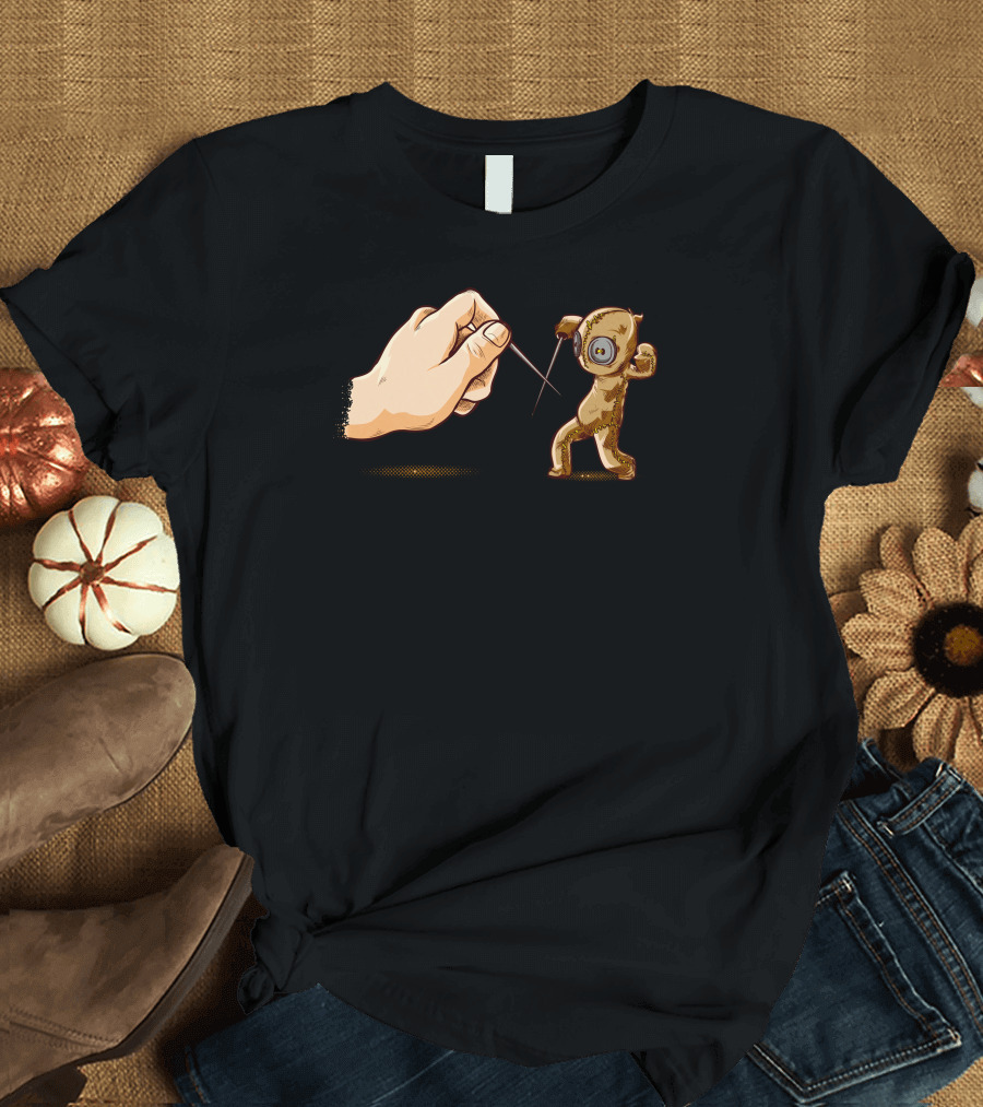 Fencing Voodoo Doll Puppet Duel with Needle and Hand T-Shirt