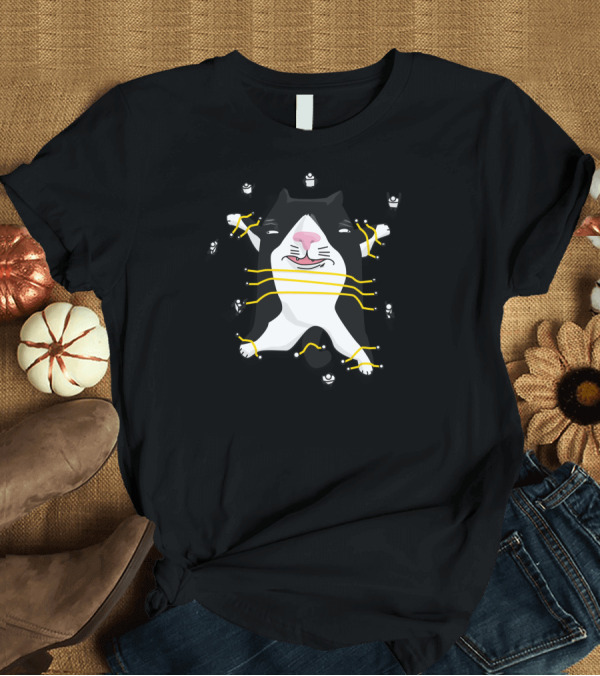 T-Shirt: Golicat Cat Stuck Glass Acrobatic Tuxedo Cat Rope Escape T-Shirt Golicat Cat Stuck Glass Acrobatic Tuxedo Cat Rope Escape T-Shirt