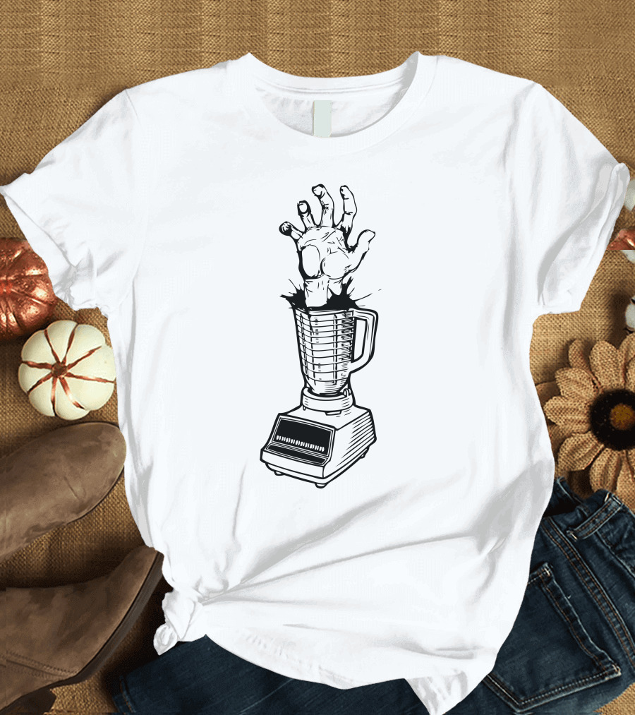 Hand Blending with Emerging Zombie Hand T-Shirt