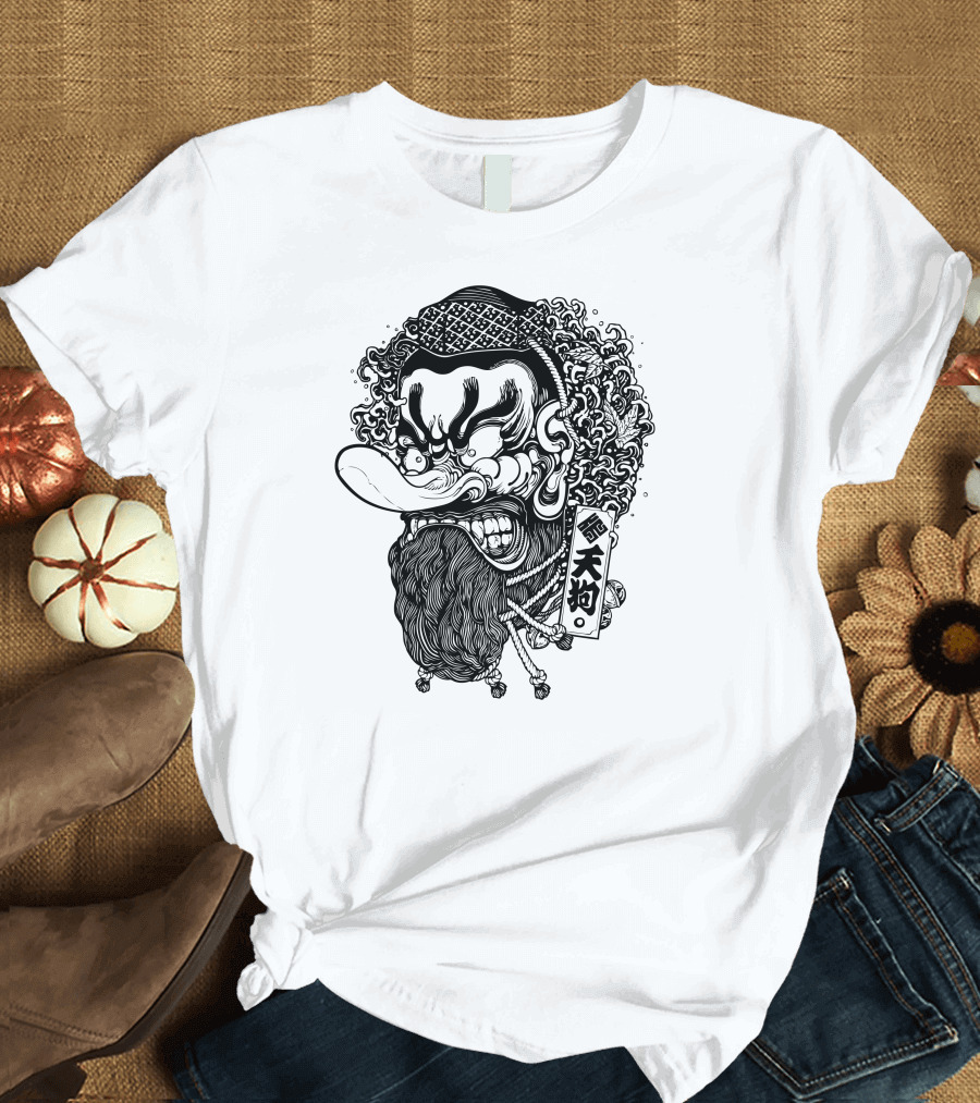 Japanese Angry Tengu Character T-Shirt
