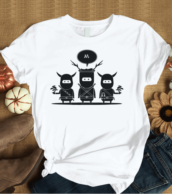 T-Shirt: Ni Ni Ninjas Trio with Antler Horns and Swords T-Shirt Ni Ni Ninjas Trio with Antler Horns and Swords T-Shirt
