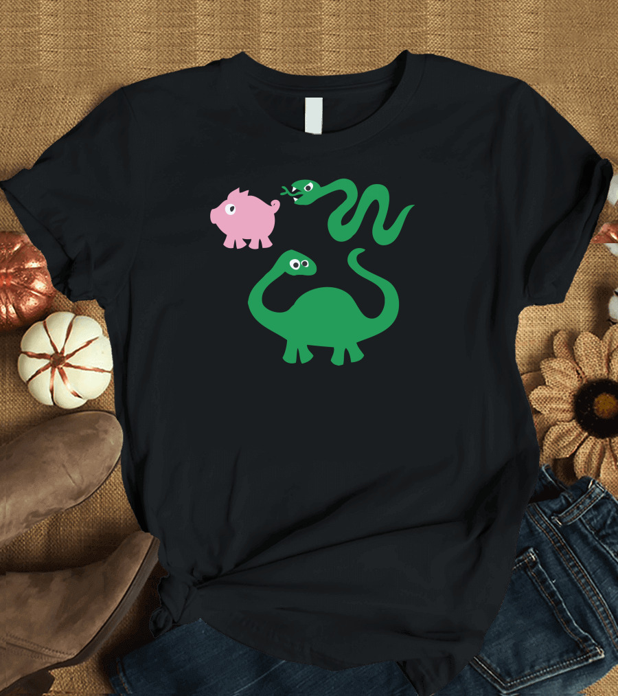 Pig Plus Snake Equals Dinosaur T-Shirt