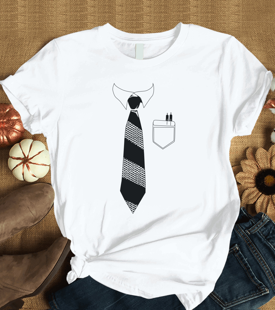 Poindexter Pocket Protector Geek Chic Necktie T-Shirt