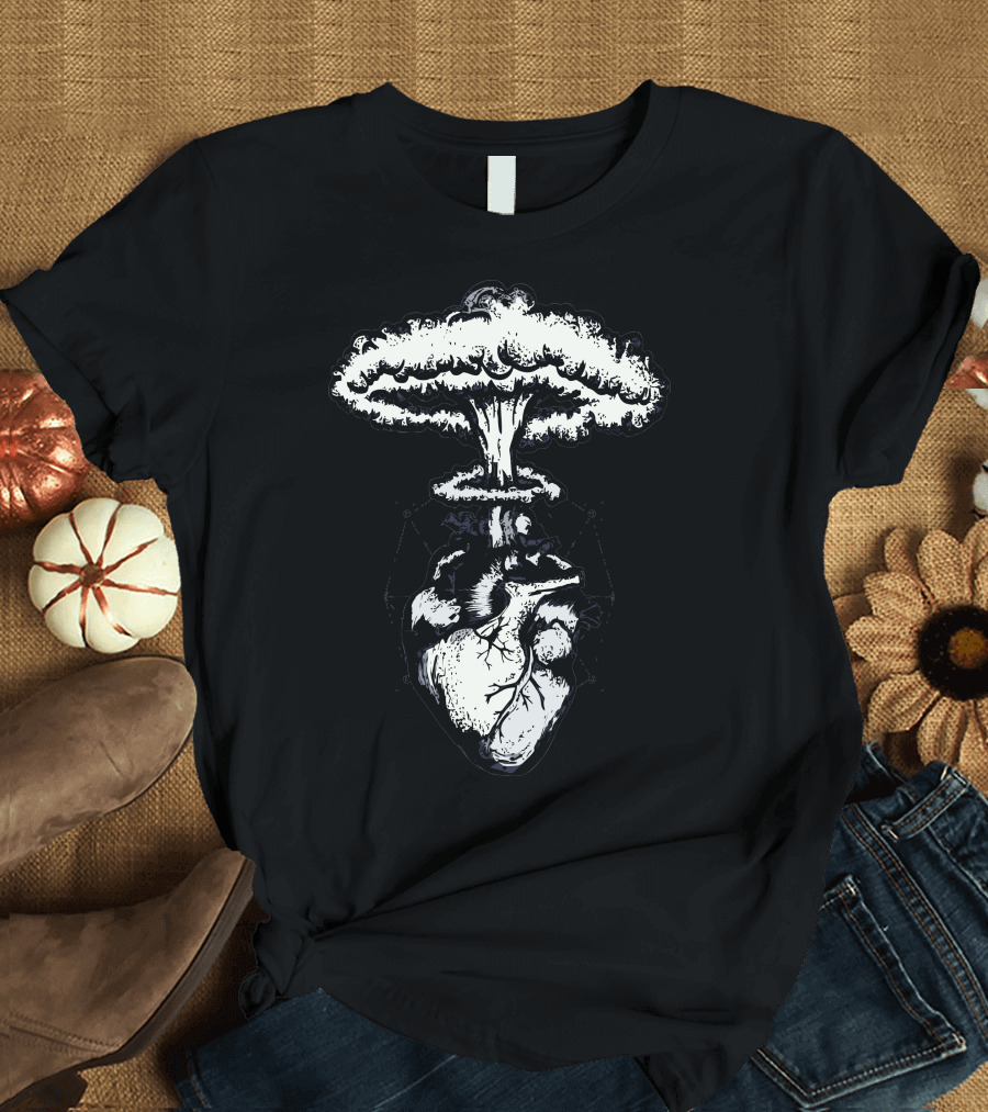 Heart and Mushroom Cloud Explosion T-Shirt