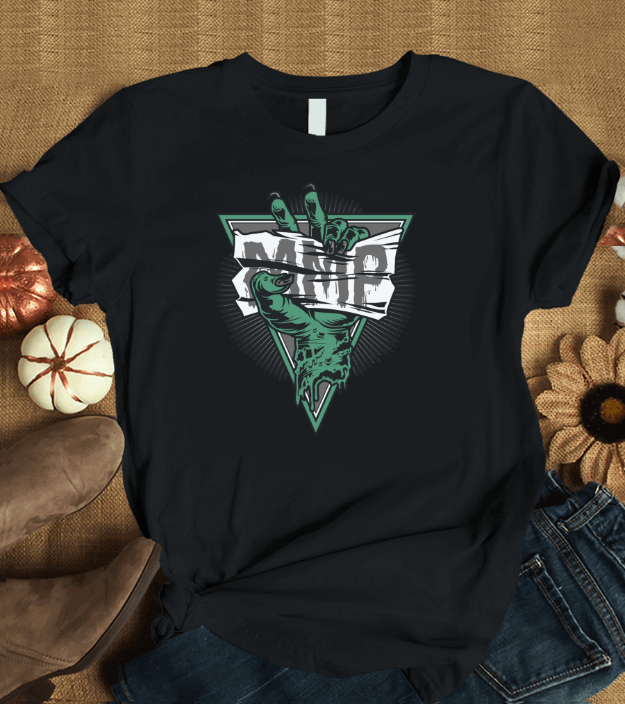 Mmp Green Zombie Hand Tearing Triangle Emblem T-Shirt